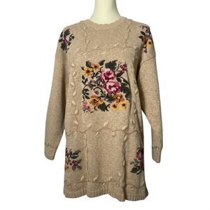 Vintage Northern Reflections Floral Cottagecore Knit Sweater Women's Size Large